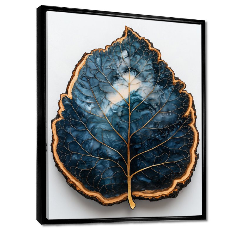Balictar - Floral Canvas Wall Art, Black, Floater Framed Print, 20" H x 12" W