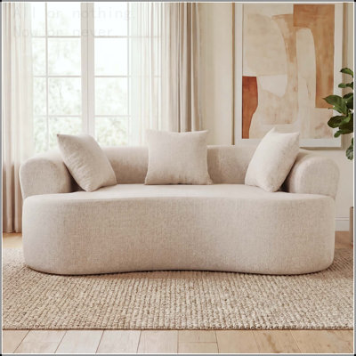 Crescent-Shaped Sofa with No Assembly Required
