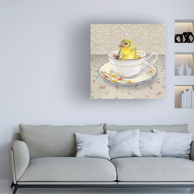 Marvindale Finch In A Cup Canvas Art