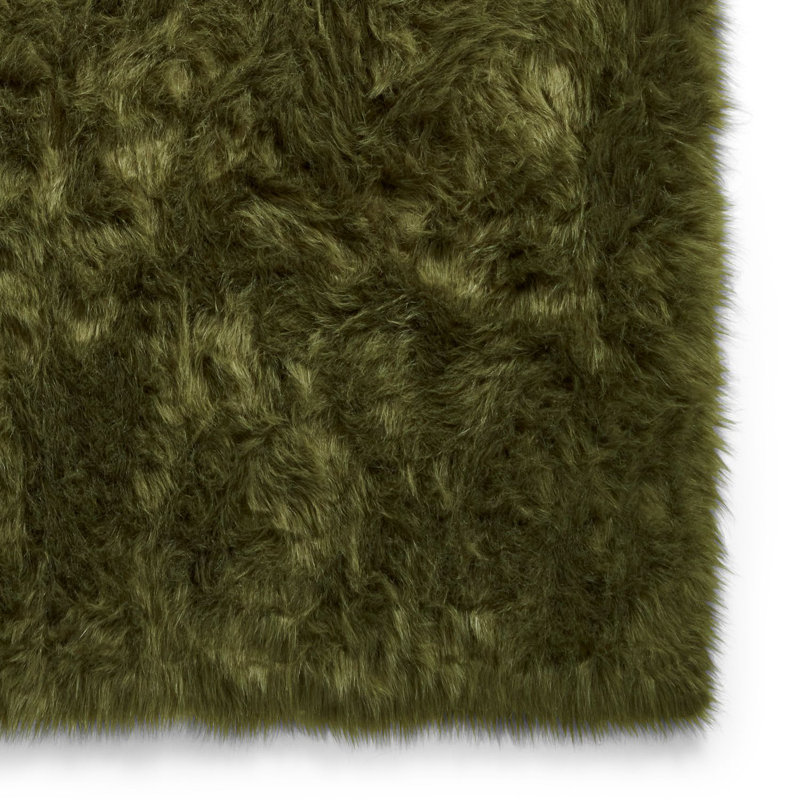 Polar Plush Afrina Machine Tufted Olive Green Area Rug, Rectangle 120 x 170cm