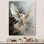 Art mural blanc avec ailes de colombe blanche