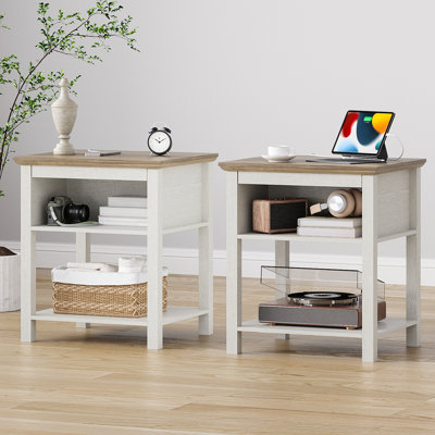 Table de bout Analiesa avec rangement et station de charge