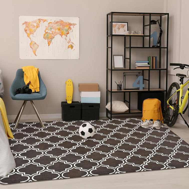 Soft Moroccan-Style Bedroom Rug, Shaggy Modern Area Rug