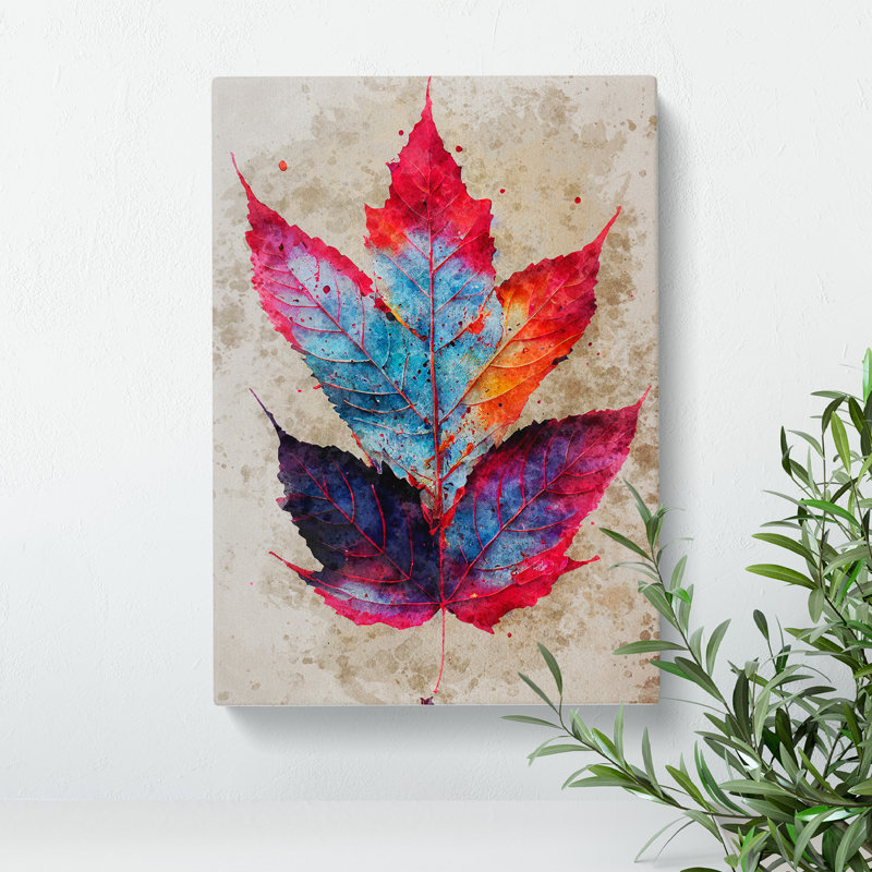 XV1022-4942X Vibrant Leaf - Print, Wrapped Canvas, 50cm H x 35cm W, No Matte
