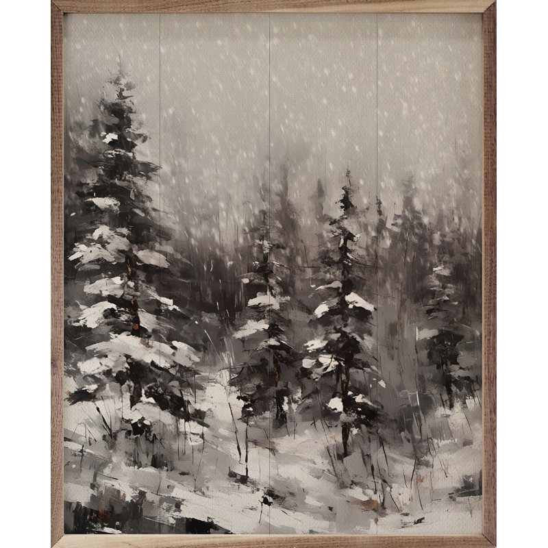 " Snowy Pines BW ", 30" H x 24" W