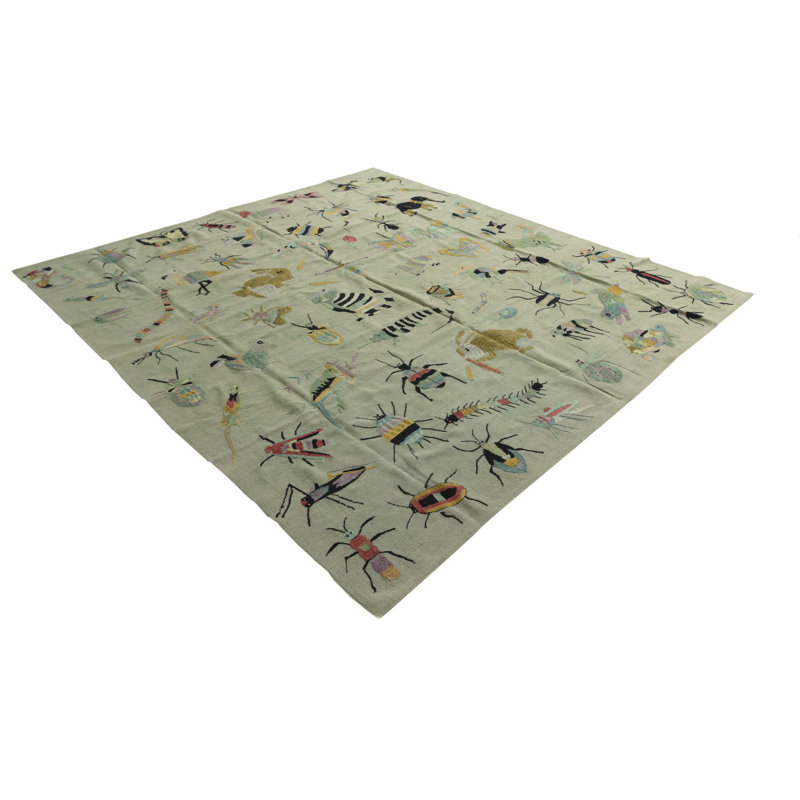 Tapis carré vert clair Odell
