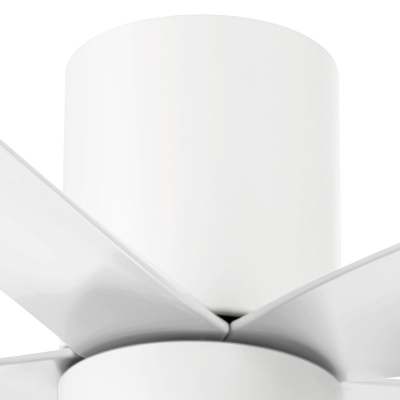 CORMAC 52 inch 5-Blade Hugger Ceiling Fan With Remote - (No Light), Matte White