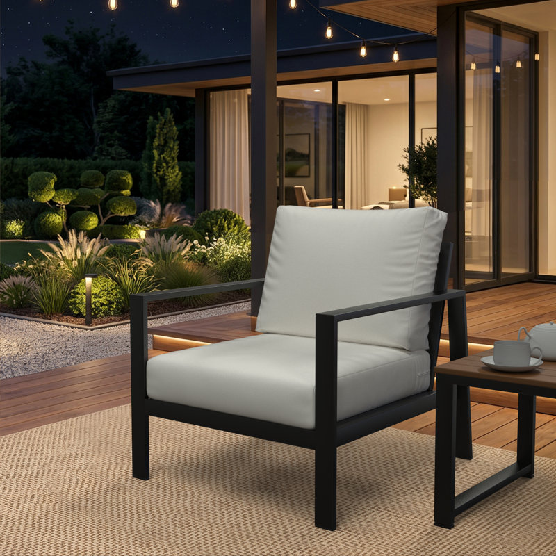 Amala Sunbrella® Outdoor Deep Seating Cushion, Sunbrella® Canvas Natural, 25" W x 25.5" D