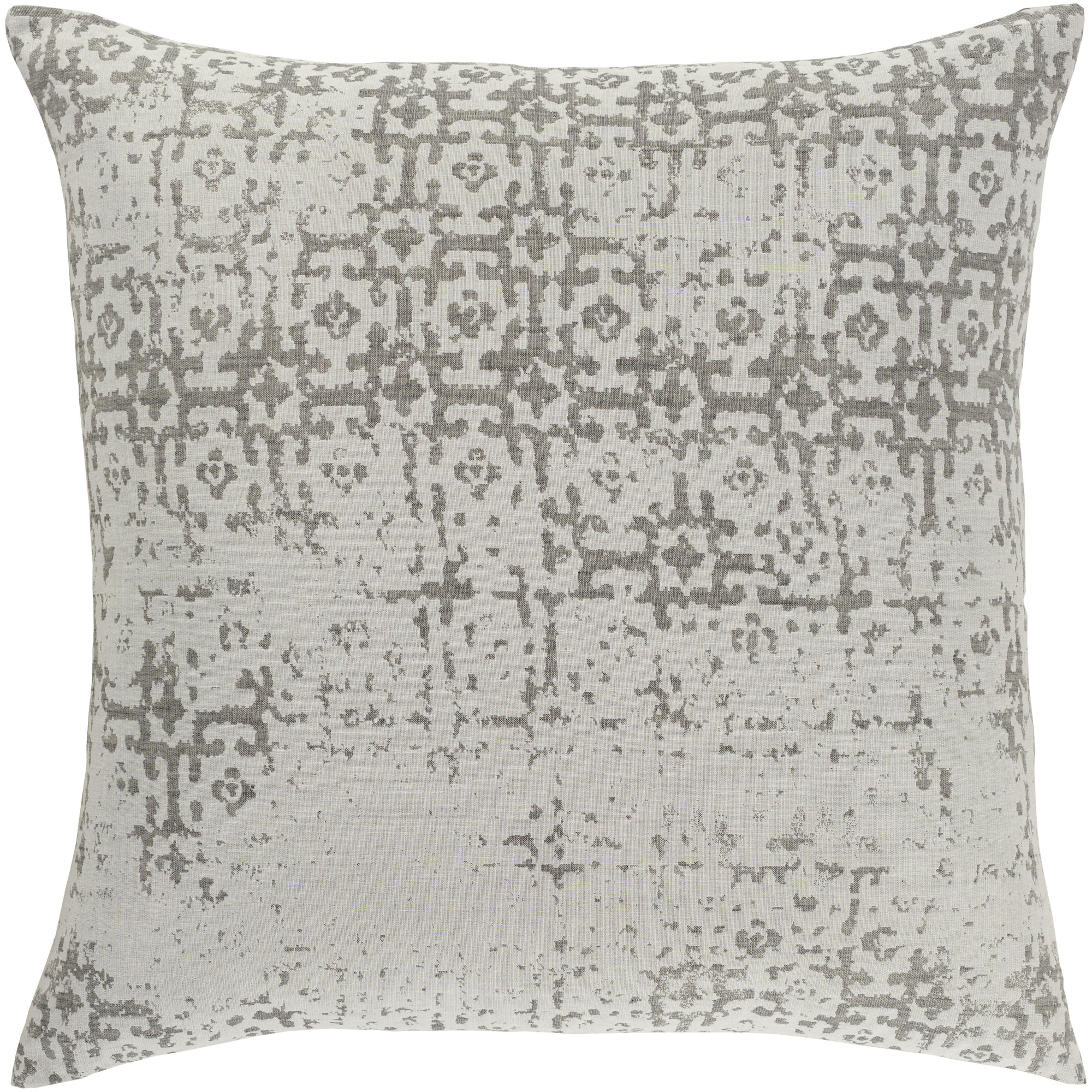 Aneta Geometric Handwoven Cotton Duvet Cover, King/Cal. King, Light Gray