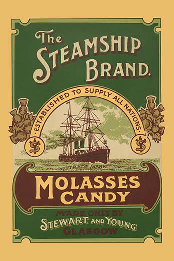« the the steamshipy mélasses », affiche rétro, H 30 po x l 20 po