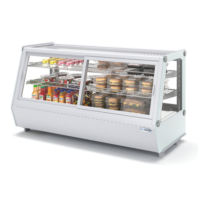 Réfrigérateur de 48 po à affichage libre-service de comptoir en noir (CDC-250-BK), Blanc