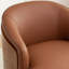 Faux Leather Swivel Barrel Chair-96441081