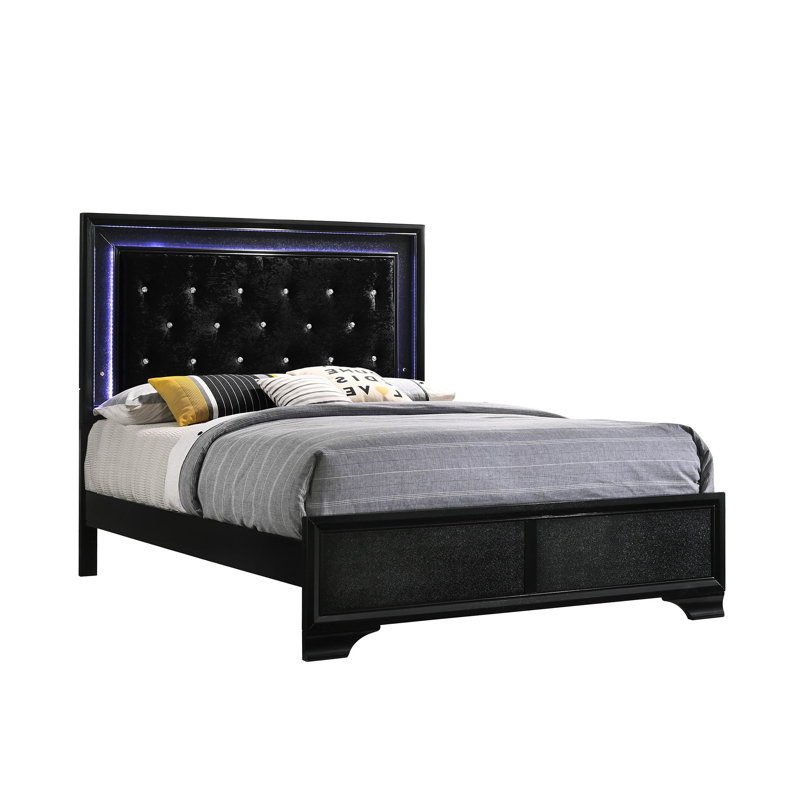 Rodna 3-3_Geri LED Upholstered Panel Bedroom Set, Twin