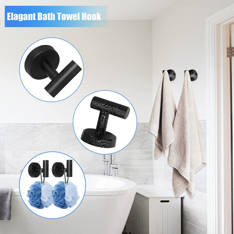 10-Piece Bathroom Hardware Set - Stainless Steel Wall Mounted Towel Bar, Towel Ring, Toilet Paper Holder, And Robe Hook - Durable Rustproof Bathroom Accessories Kit