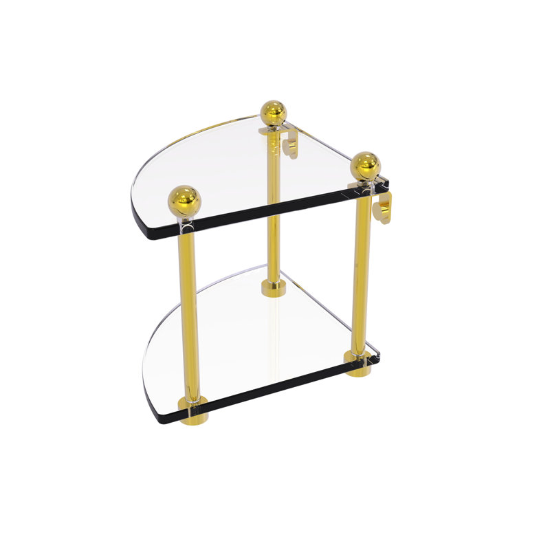 Morosini 2 Piece Corner Shelf, Polished Brass