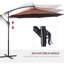 Parasol en porte-à-faux de 10 pieds et matériau aquatique, ajustement de l'abat-jour à 360 degrés, base stable, marque brune, mouvement, propriété