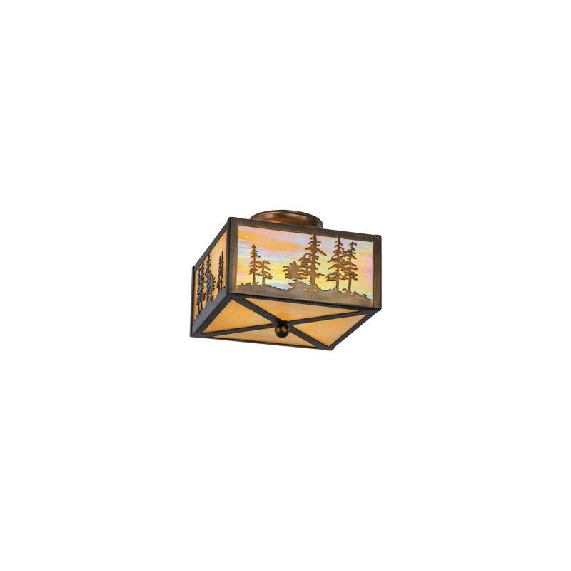 Plafonnier encastré carré 14,25" à 2 lumières unique