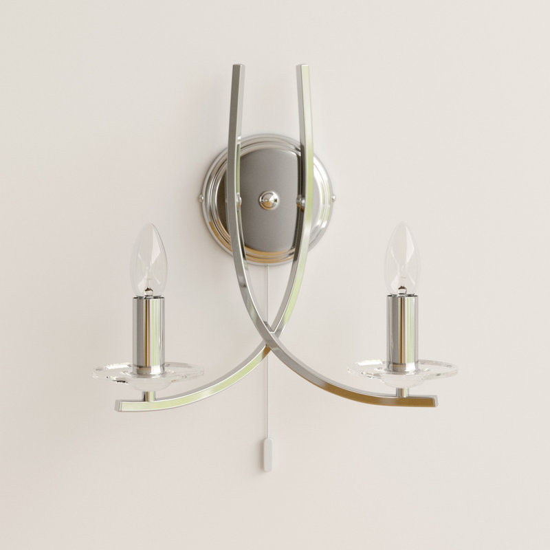 Pamelia Candle Wall Light, Chrome