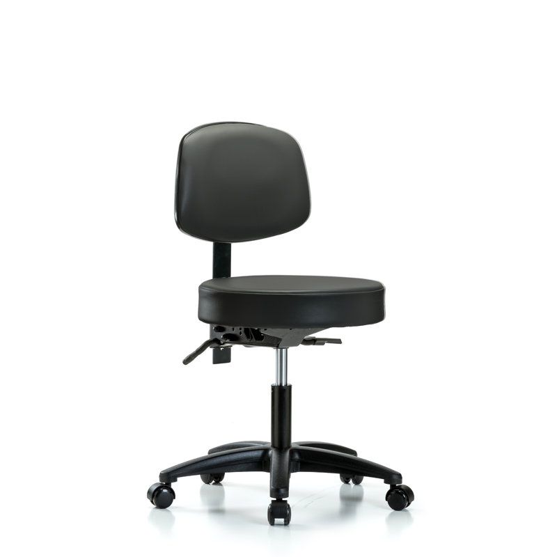 Chaise de travail, Roulettes, Noir, Non inclinable inclus