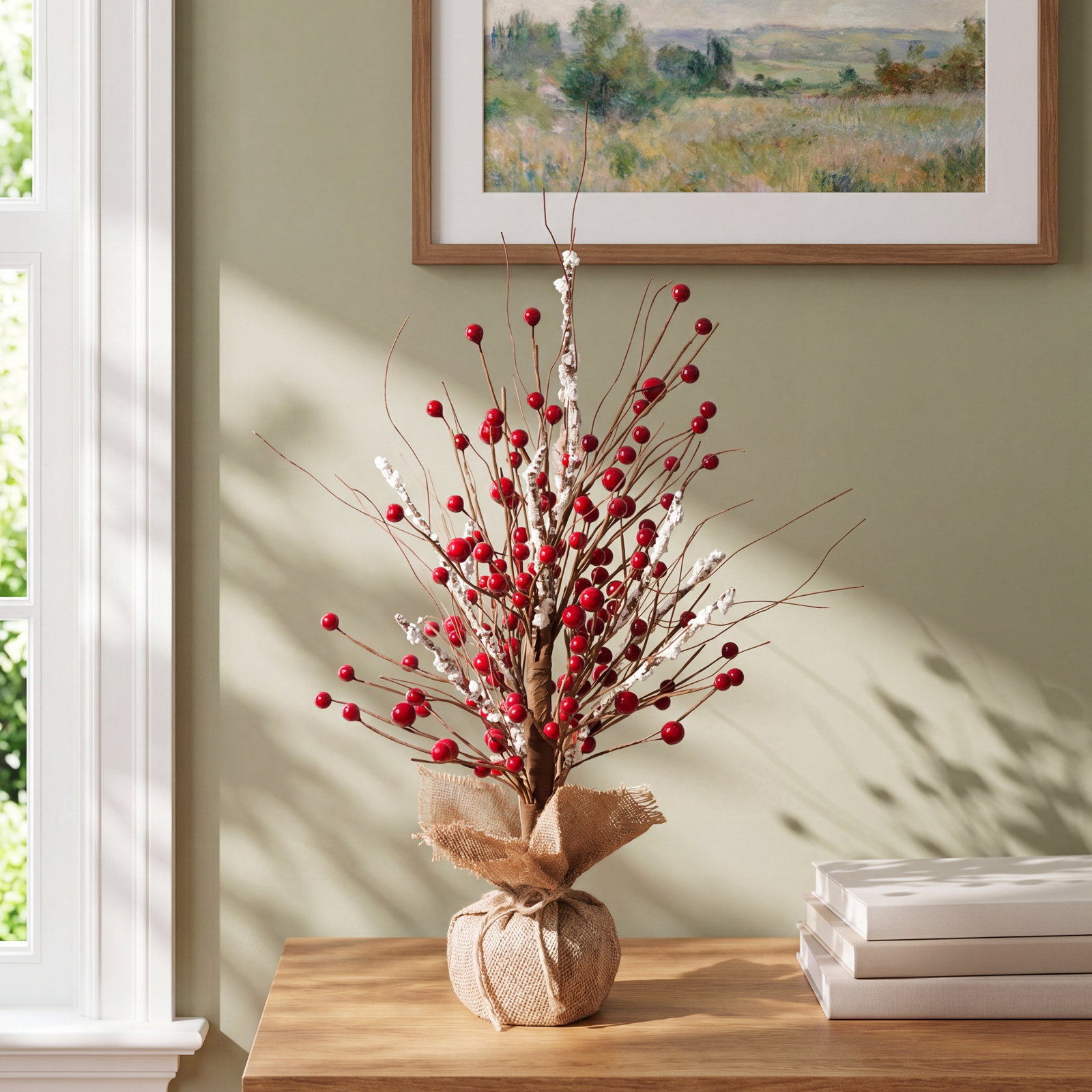 Floral Tabletop Christmas Tree
