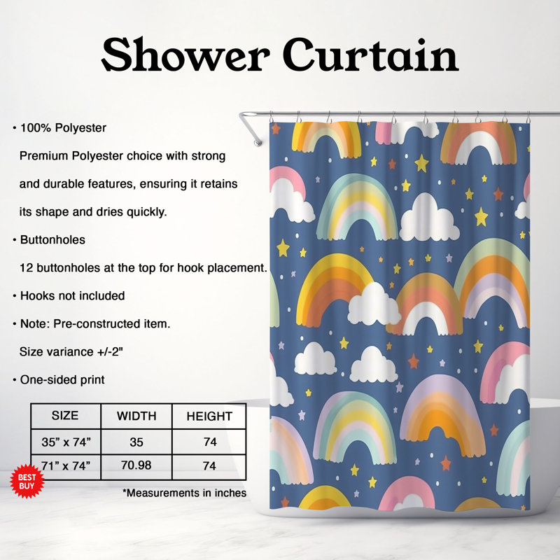 Rideau de douche Glittering Space - Premium, H 74 po x l 71 po