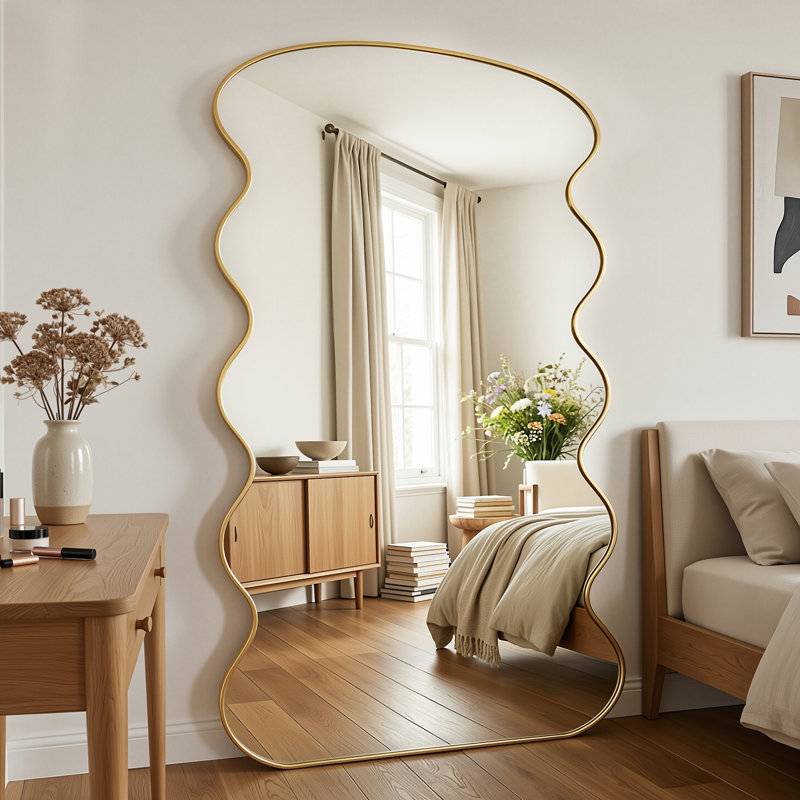 Miroir pleine longueur The Wave, Doré, 76 po x 44 po