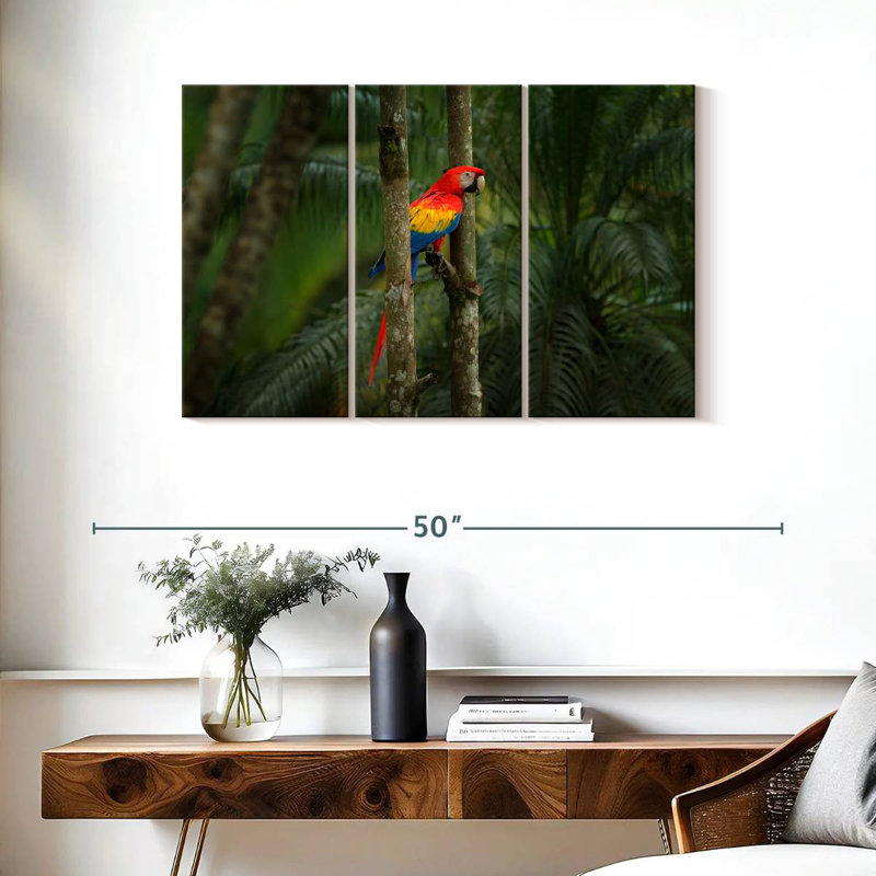 Brampt Wild Scarlet Macaw, 24" H x 38" W