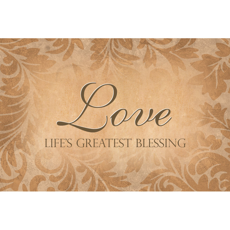 Love Beige Ornament - Wrapped Canvas Print, 61cm H x 91cm W x 3.8cm D