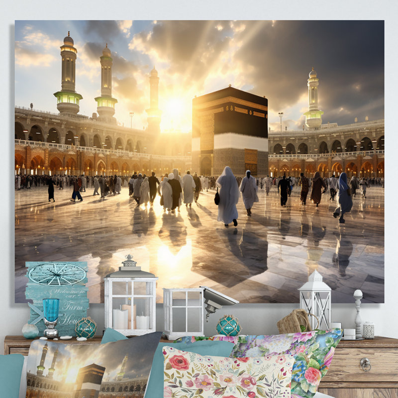 Art de l'Islam, reflet de Kaaba I, H 24 po x l 32 po x P 1 po, Toile tendue