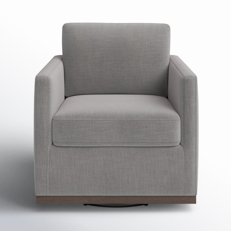 Bobbi Upholstered Swivel Armchair, Effie Flint Performance Linen