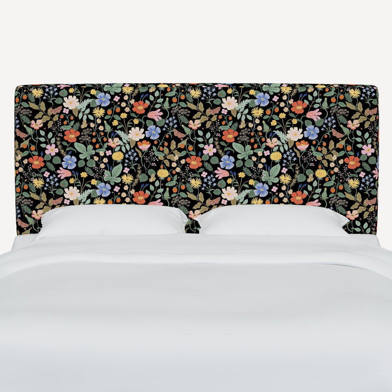 Elly Headboard, Twin, Rpc Stawberry Fields Black Linen