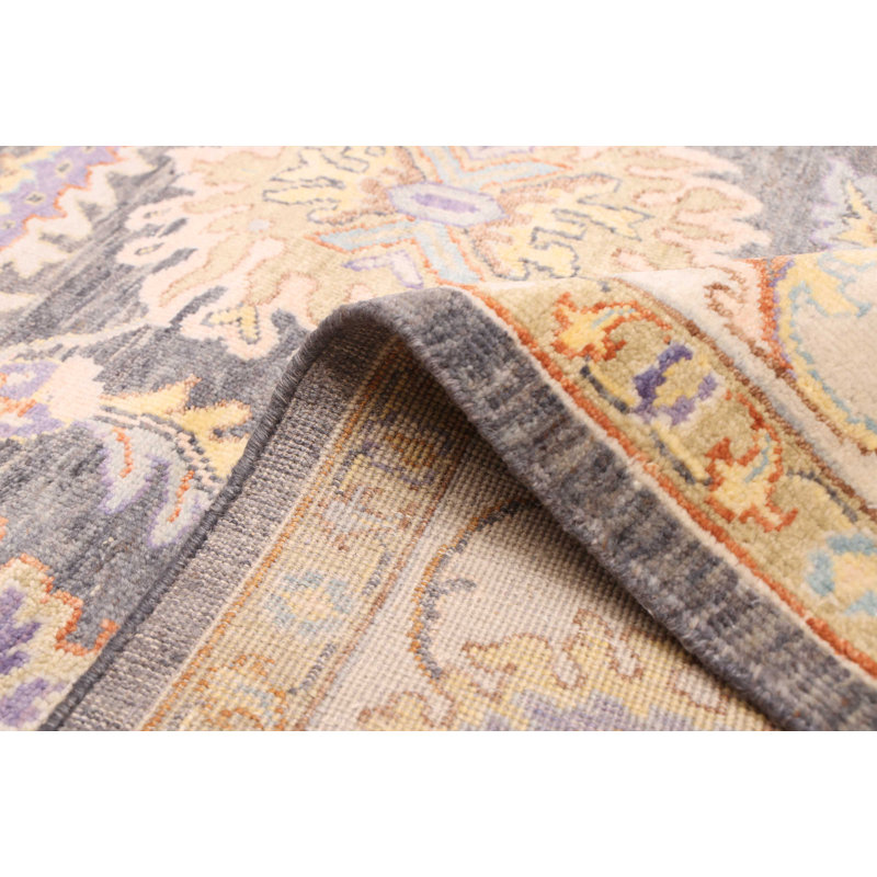 Tapis moderne gris anthracite Oushak 8 pi 1 po x 11 pi 5 po