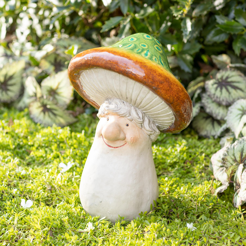 Statue de jardin en céramique homme champignon