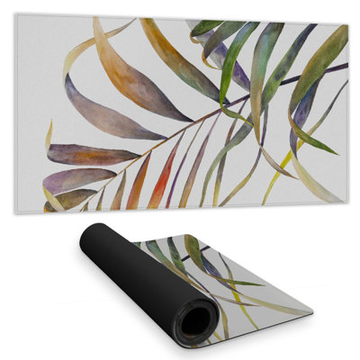 Watercolor tropical palm leaves - 15.75"x31.50" Desk mat