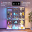 Armoire bar 67 po avec lumières RVB et capteur de mouvement, armoire à vin verrouillable avec étagères à 5 niveaux-2145808924