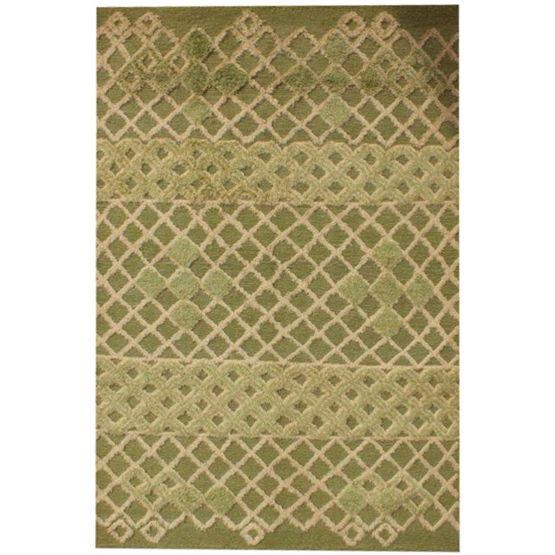 Geometric Hand Knotted Area Rug, Rectangle 161 x 219cm