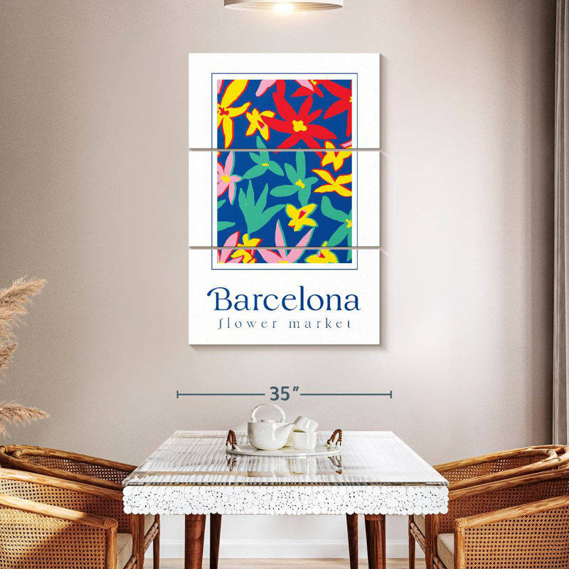 Affiche du marché aux fleurs Harnek Barcelona, H 50 po x l 32 po