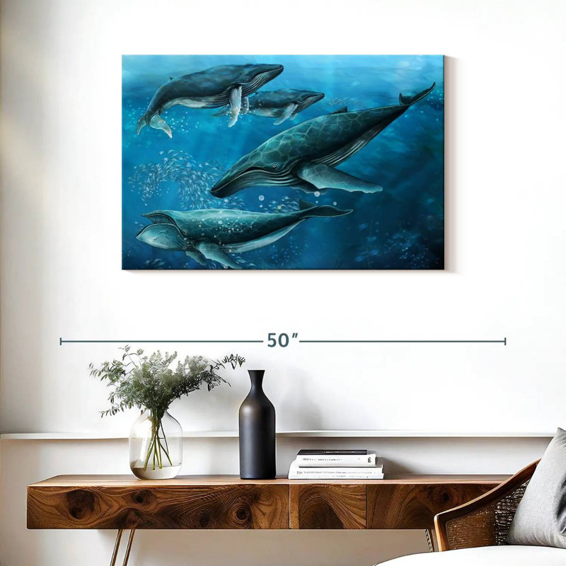 Brampt Pod Of Humpback Whales, 24" H x 36" W