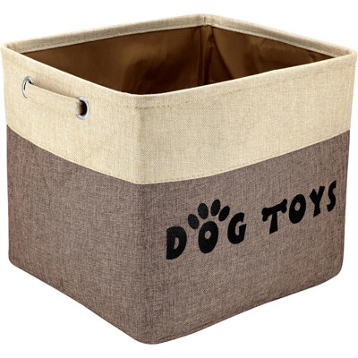 Large Dog Toy Basket Bin - Rectangular Storage Box Chest Organizer For Dog Toys,Dog Coats,Dog Clothing,Dog Apparel & Accessories