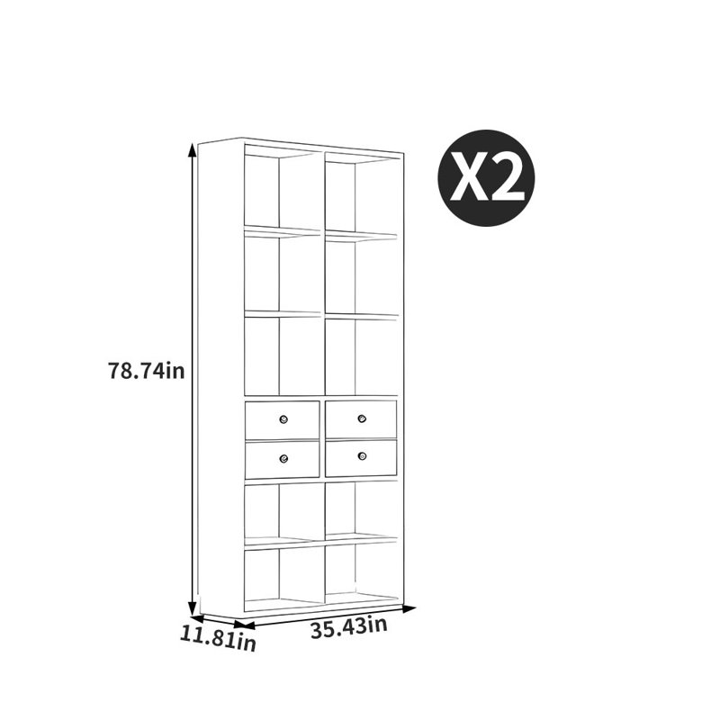Allistir, (5 tablettes) H 78,74 po x l 35,43 po x P 11,81 po, Marron foncé