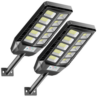 Solar Lights Outdoor, IP66 Waterproof Street Lights Outdoor, 6500K Dusk to Dawn Solar Security Flood Lights Motion Sensor with Remote Control for Yard, Entryway Garage, Porch(Set of 2)