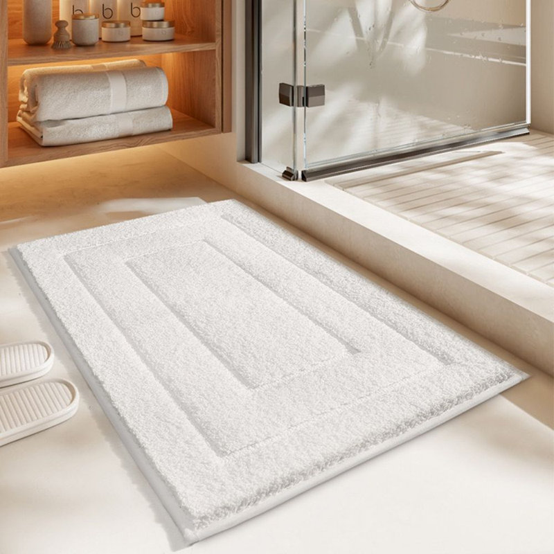 Tapis de bain avec envers antidérapant, Simple - L 59 po x l 24 po, Blanc