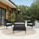 Ensemble de patio 4 pièces en rotin avec coussin