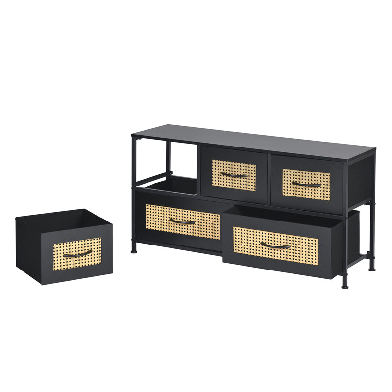 Amarantha Iron 100cm W 5 - Drawer Chest of Drawers
