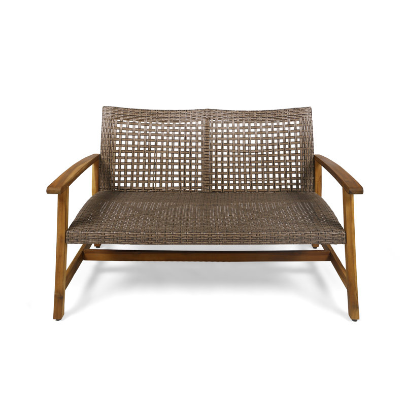 Outdoor And With Stable Metal Seat Iron Accents, Natural