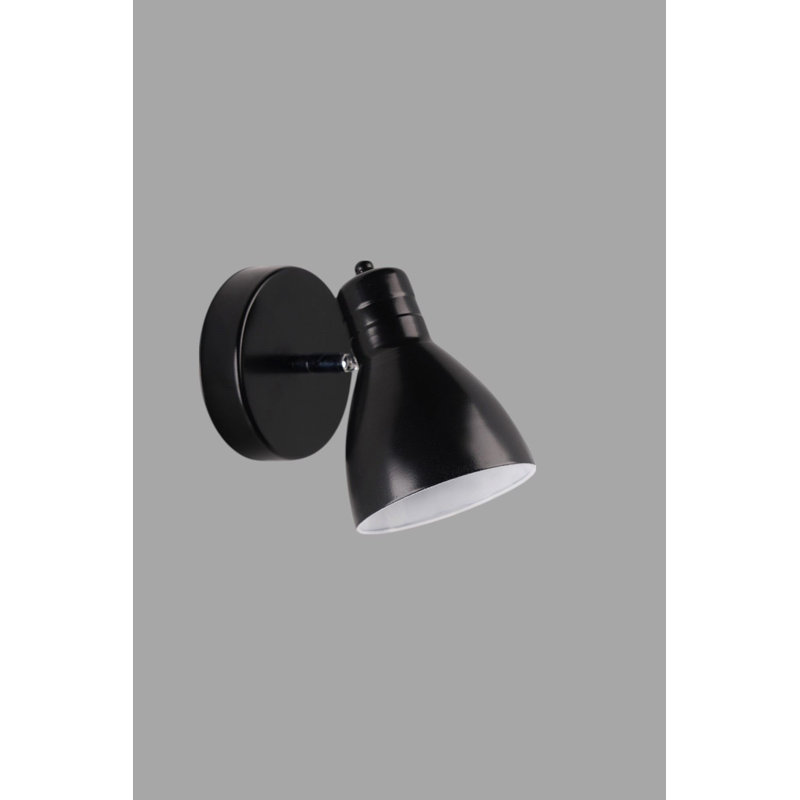 Modern Black Wall Lamp, Metal Body, 4.3 x 5.9 x 5.9 inches | E27 Socket, Max 40W (Bulb Not Included) | Stylish Home Lighting, IP20 Rated, Perfect for Living Room, Bedroom, or Office Decor