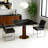 33.5" Modern Small Dining Table with Boomerang Shaped Solid Rubberwood Base, Sintered Stone Top,  Square Styles, Apartment, Kitchen Nook & Café Table for 2-4 People -1380790656