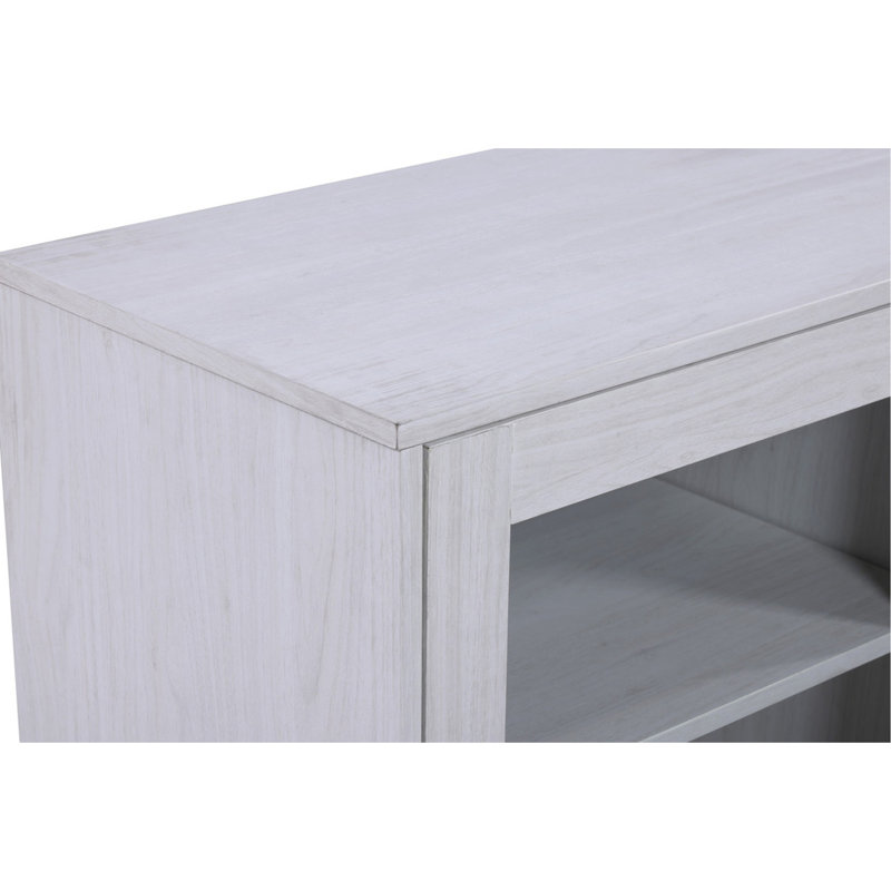 Sestriere 70"W White Walnut Finish TV Stand Console With Fireplace And Heater, White/Walnut