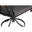 7 pièces de salle à manger de patio, table en acier facile d'entretien et coussins amovibles, brun / gris, chaises à coussins de conception moderne, brun / gris