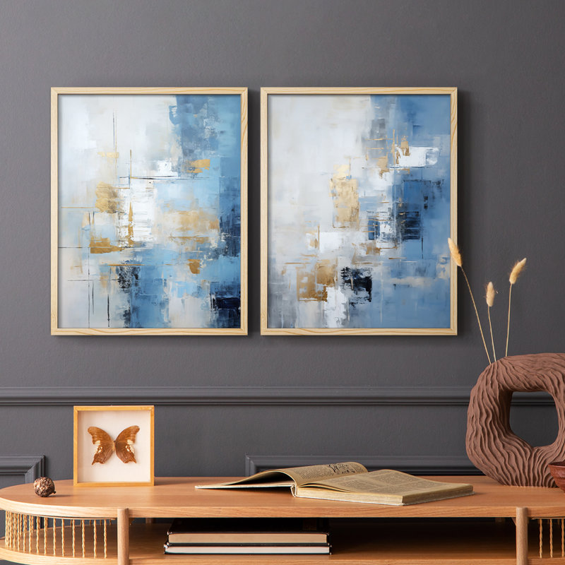 Série ABSTRACT Dxxviii - reproduction encadrée de qualité supérieure - prête à être accrochée - aucun clou requis - aucun clou requis